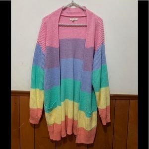 Women’s Bright Rainbow Open Cardigan M